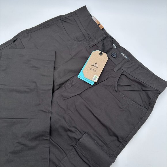 prAna Men's Double Peak Ripstop Tapered Leg Pant Size W32 x L32 Charcoal‎